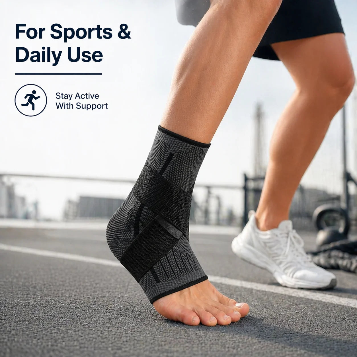 Ankle Support Brace with Adjustable Wrap – Breathable Compression Sleeve