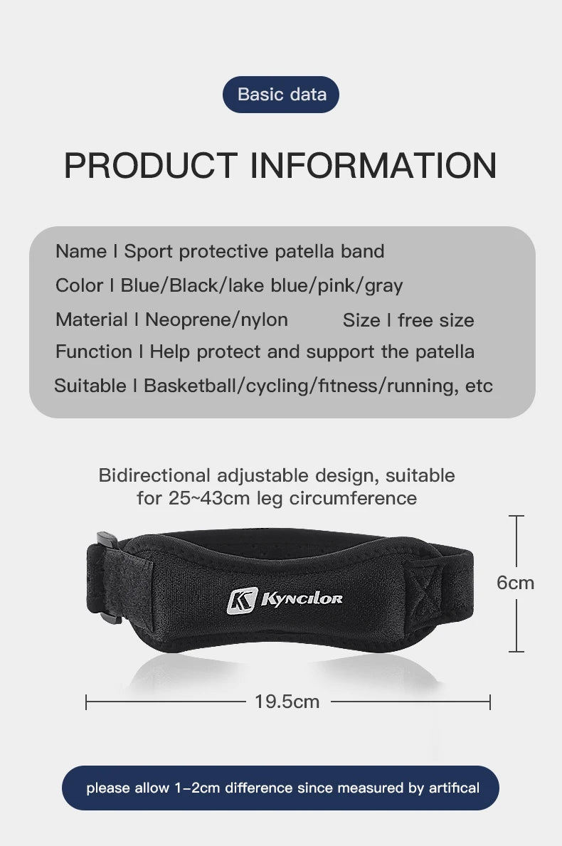 Patellar Tendon Knee Strap – Adjustable Support for Basketball & Running