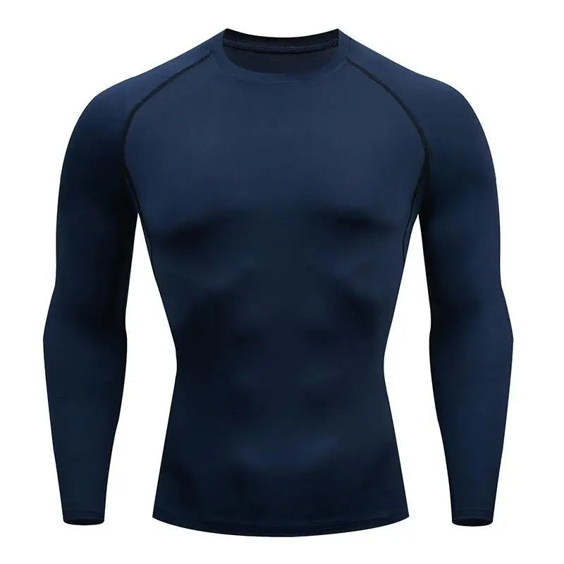 Men's Compression Long Sleeve Running Top – Quick Dry Gym Shirt