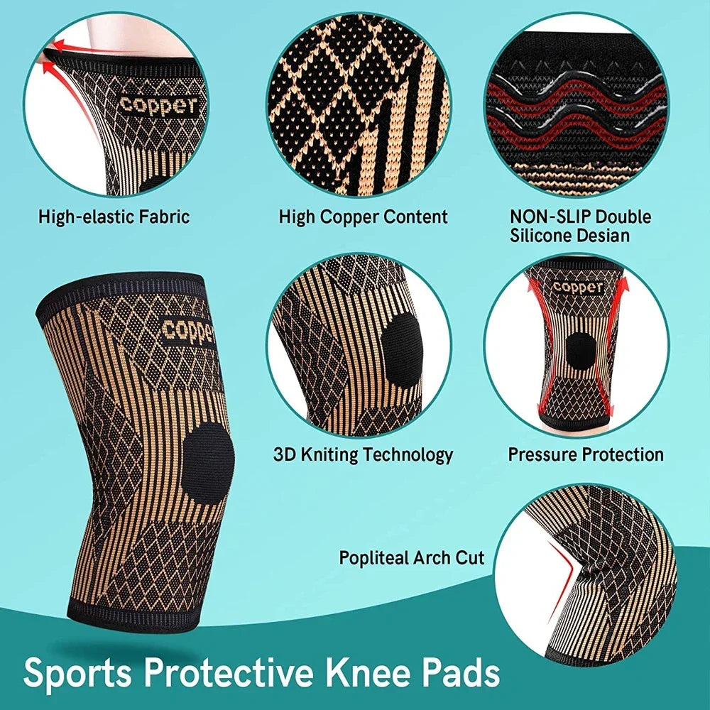 Copper Knee Brace – Compression Sleeve for Pain Relief & Sports