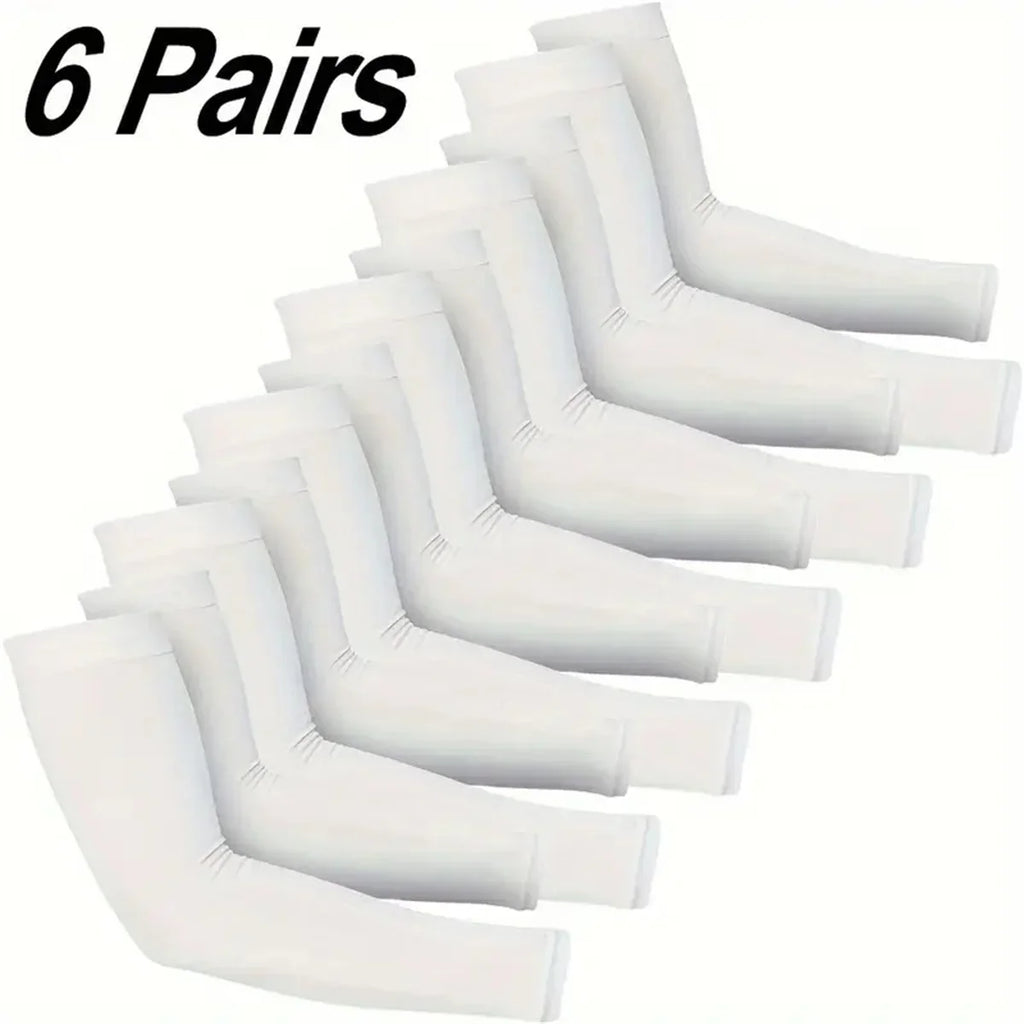 UV Protection Cooling Arm Sleeves – Breathable Compression (6 Pairs)