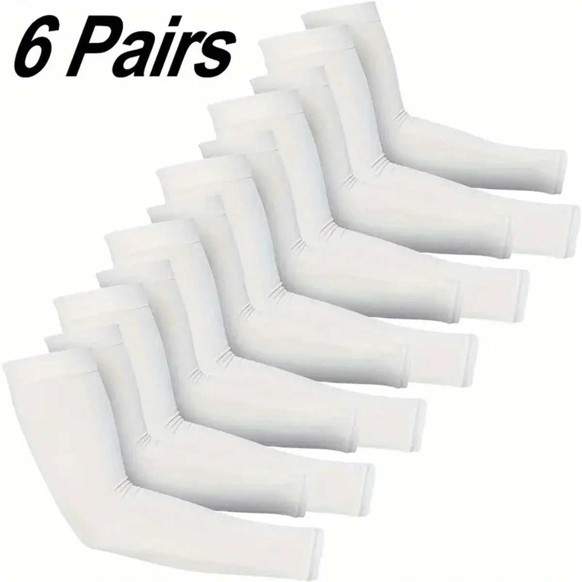 UV Protection Cooling Arm Sleeves – Breathable Compression (6 Pairs)