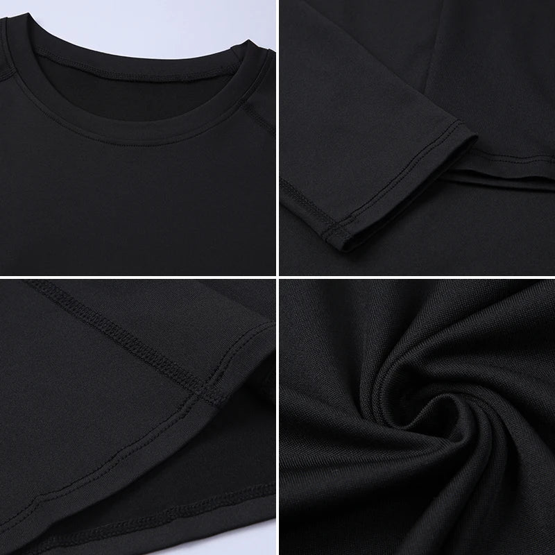 Men's Compression Long Sleeve Running Top – Quick Dry Gym Shirt