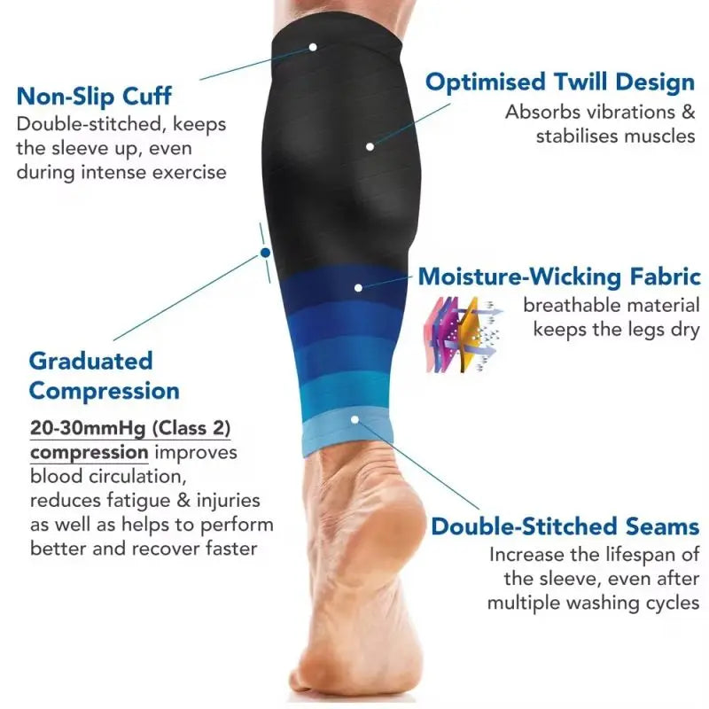 Compression Calf Sleeves 20-30mmHg – Footless Shin Splint Relief