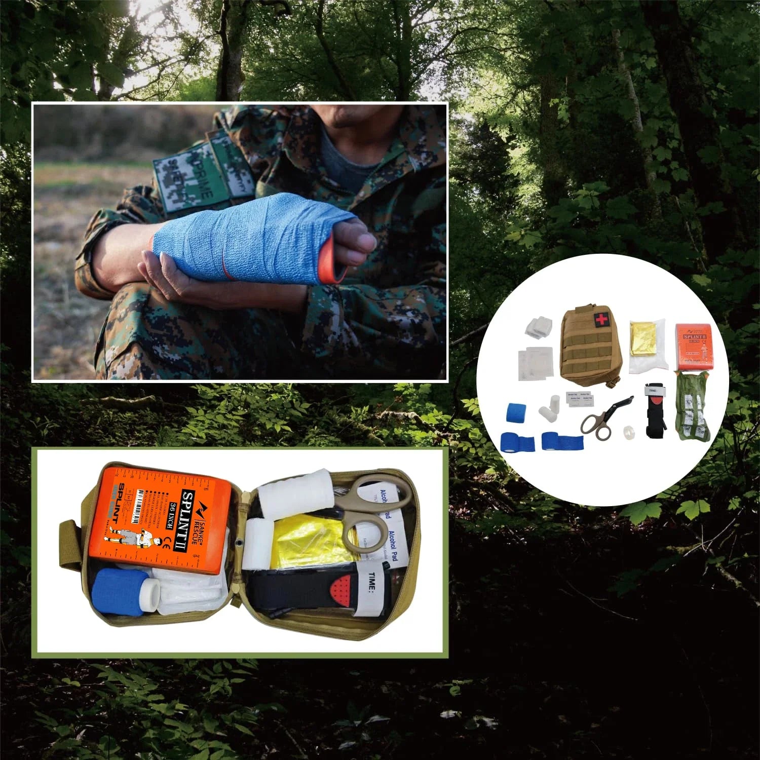 First Aid Splint 36/18"X4.3" SANKE RESCUE Wrist Thumb Support Brace Tendonitis Arthritis ifak Protector Guard Right Left Hand
