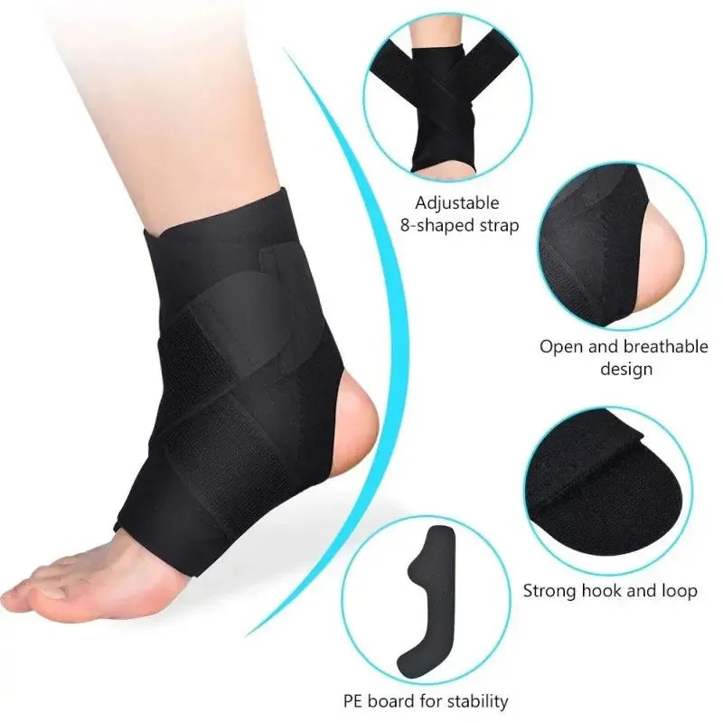 Adjustable Ankle Brace – Elastic Compression Support Sleeve