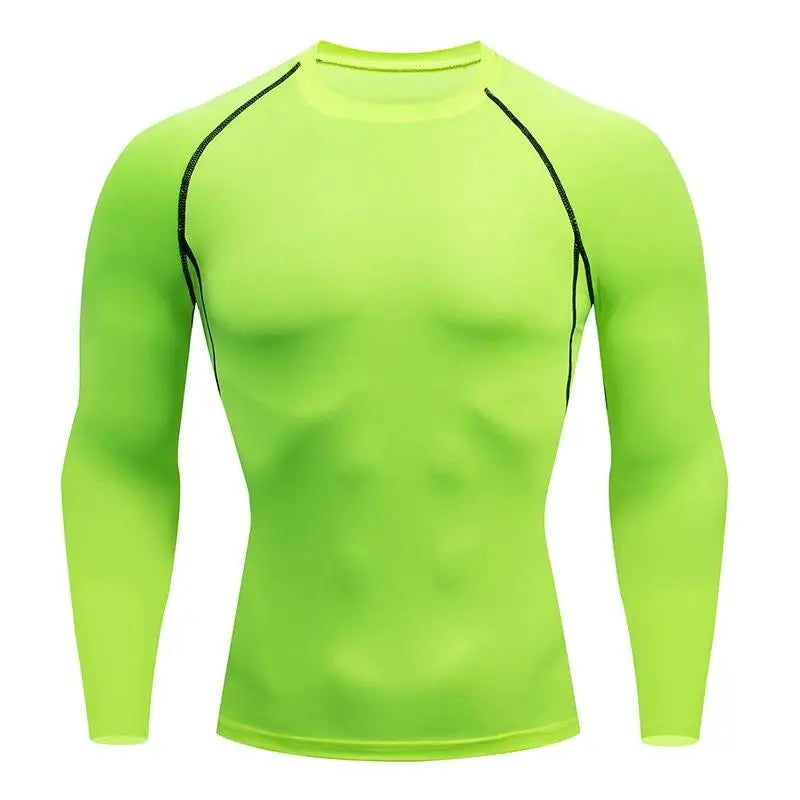 Men's Compression Long Sleeve Running Top – Quick Dry Gym Shirt