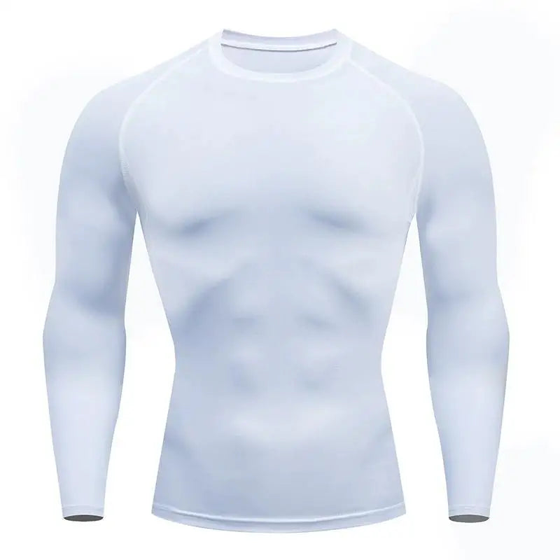 Men's Compression Long Sleeve Running Top – Quick Dry Gym Shirt