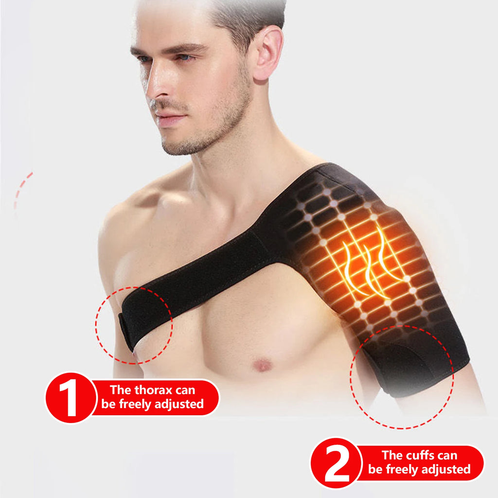 Self-heating Adjustable Single Shoulder Wrap Brace Shoulder Pain Relief Massager Brace For Rotator Cuff Cervical Shoulder Pad
