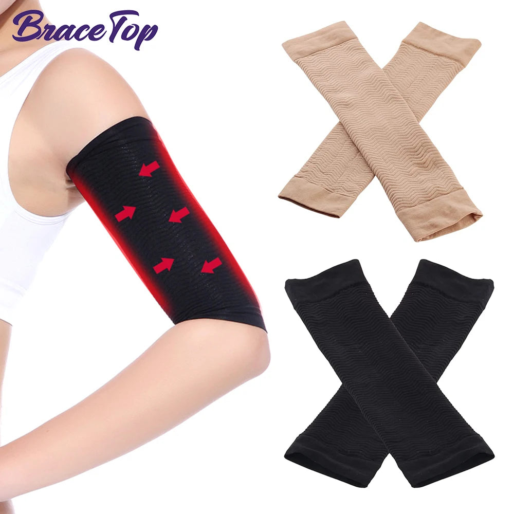 Upper Arm Compression Sleeves for Women – Toning Arm Shaper Wraps