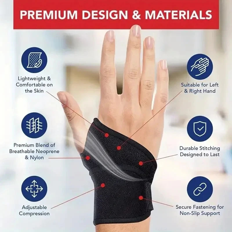 1/2pcs Adjustable Wrist Braces for Carpal Tunnel, Tendinitis & Arthritis Pain Relief – Sport Support for Sprains & Wrist Pain