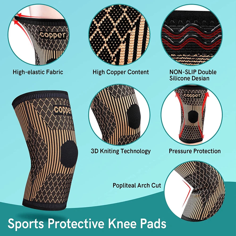 Copper Knee Brace – Compression Sleeve for Pain Relief & Sports