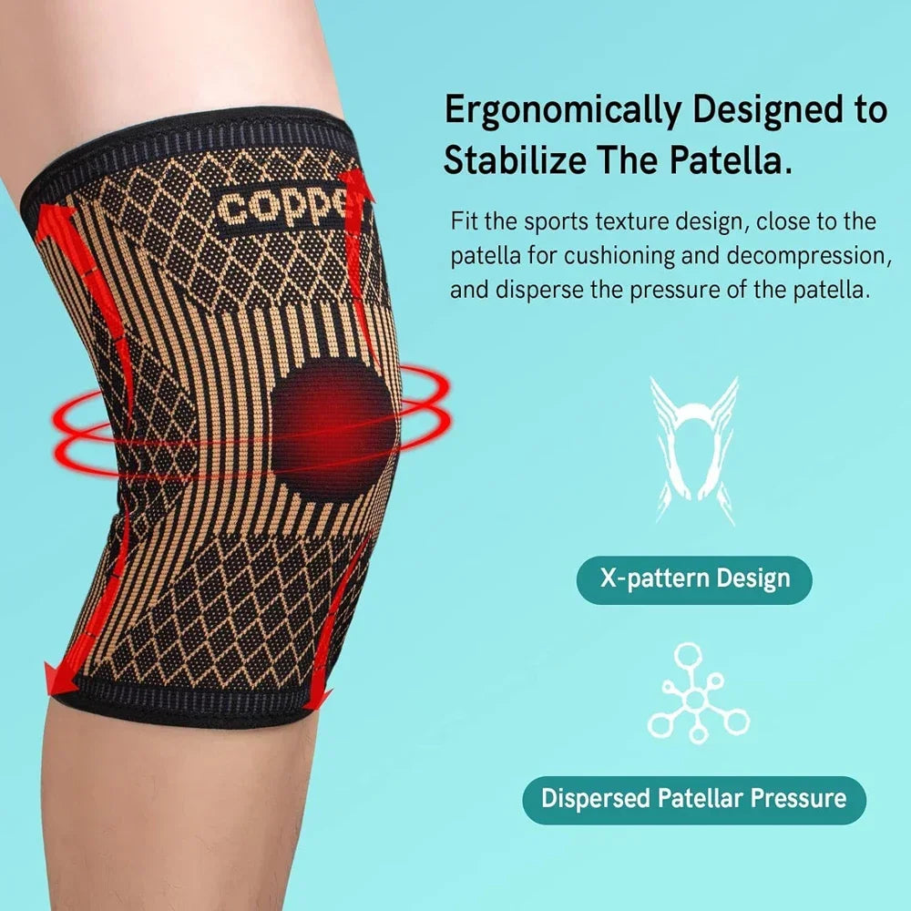 Copper Knee Brace – Compression Sleeve for Pain Relief & Sports