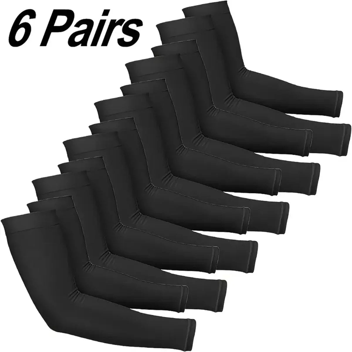UV Protection Cooling Arm Sleeves – Breathable Compression (6 Pairs)